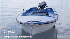  Presentation with motor - Theme enhanced with image of an passenger motor boat background and a seafoam green colored foreground