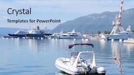  Presentation with motor - Amazing presentation design having image of an passenger motor boat backdrop and a light blue colored foreground