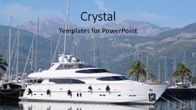  Presentation with motor - Presentation theme consisting of image of an passenger motor boat background and a light blue colored foreground