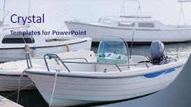  Presentation with motor - PPT layouts with image of an passenger motor boat background and a sky blue colored foreground