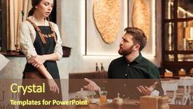  Presentation with angry - Audience pleasing presentation theme consisting of image of angry bearded young backdrop and a tawny brown colored foreground