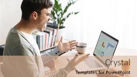  Presentation with eyeglasses - Beautiful theme featuring image-of-angry-young-man backdrop and a coral colored foreground