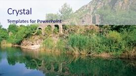  Presentation with turkey - Presentation theme with image of antique wall in antalya turkey background and a sky blue colored foreground