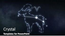  Presentation with black stars - Presentation theme consisting of image-of-aries-sign background and a wine colored foreground