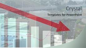  Presentation with connections - Presentation theme featuring image-of-arrow-and-graph background and a light gray colored foreground