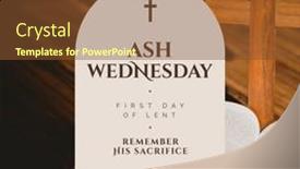  Presentation with ash cross - Slide deck enhanced with image-of-ash-wednesday-over background and a tawny brown colored foreground