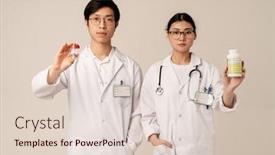  Presentation with asian - PPT theme consisting of image-of-asian-young-doctors background and a lemonade colored foreground