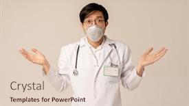  Presentation with doctor asian - Colorful PPT layouts enhanced with image-of-asian-young-male backdrop and a lemonade colored foreground