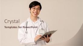  Presentation with medical clipboard - Theme having image-of-asian-young-male background and a lemonade colored foreground