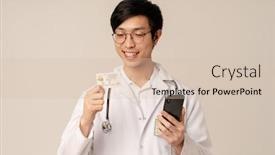  Presentation with doctor asian - Slide deck with image-of-asian-young-male background and a lemonade colored foreground