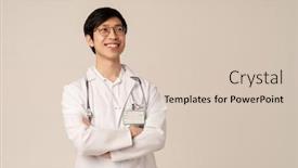  Presentation with doctor asian - Slides having image-of-asian-young-male background and a lemonade colored foreground