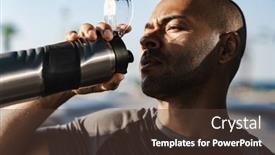  Presentation with african american - Audience pleasing PPT layouts consisting of image-of-athletic-african-american backdrop and a tawny brown colored foreground