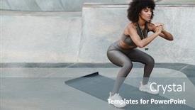  Presentation with exercise - PPT layouts enhanced with image-of-athletic-african-american background and a gray colored foreground