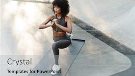  Presentation with exercise - Slide deck with image-of-athletic-african-american background and a light gray colored foreground