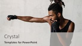  Presentation with african american - Slides consisting of image-of-athletic-african-american background and a light gray colored foreground