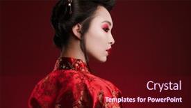  Presentation with kimono - Cool new presentation with image-of-attractive-asian-geisha backdrop and a wine colored foreground