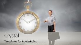  Presentation with time waste - Amazing presentation theme having gardener in strawberry field with morning mist and layered mountain as background backdrop and a violet colored foreground