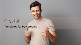  Presentation with happy-image - Audience pleasing PPT layouts consisting of image-of-attractive-man-30s and a  colored foreground