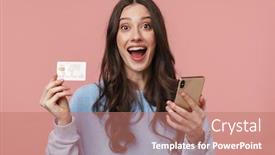  Presentation with long hair - Slide deck having image-of-attractive-young-woman background and a coral colored foreground