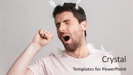  Presentation with bachelor - Slide deck with image of bachelor man 30s background and a  colored foreground