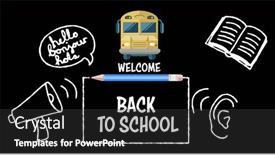  Presentation with back school education - PPT layouts having image-of-back-to-school background and a dark gray colored foreground