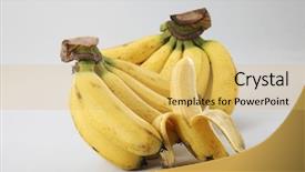  Presentation with banana - Beautiful theme featuring image of banana on the white background backdrop and a yellow colored foreground