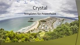  Presentation with new zealand - Amazing PPT theme having image of bay of plenty backdrop and a light gray colored foreground