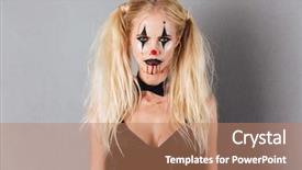  Presentation with halloween - Presentation theme with image of beautiful blonde woman background and a coral colored foreground