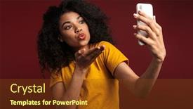  Presentation with kiss - PPT theme enhanced with image-of-beautiful-brunette-african background and a tawny brown colored foreground