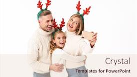  Presentation with antlers - Colorful slides enhanced with image-of-beautiful-family backdrop and a lemonade colored foreground