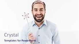  Presentation with feminine - Cool new presentation with image-of-beautiful-feminine-man backdrop and a sky blue colored foreground