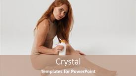  Presentation with lotion - Slides enhanced with image-of-beautiful-redhead-woman background and a coral colored foreground