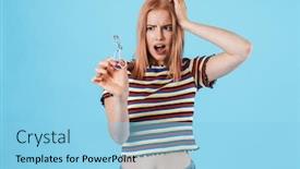  Presentation with eyelashes - Beautiful slide set featuring image-of-beautiful-shocked-woman backdrop and a light blue colored foreground