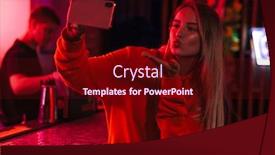  Presentation with lightening - Audience pleasing PPT theme consisting of image-of-beautiful-young-caucasian backdrop and a wine colored foreground