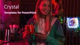  Presentation with lightening - Slides enhanced with image-of-beautiful-young-caucasian background and a wine colored foreground