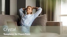  Presentation with sensuality woman black angel relaxing - Theme enhanced with image-of-beautiful-young-relaxed background and a gray colored foreground