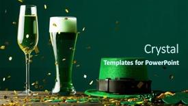  Presentation with irish - Presentation design having image-of-beer-and-champagne background and a forest green colored foreground