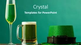  Presentation with irish - Presentation design having image-of-beer-and-champagne background and a ocean colored foreground