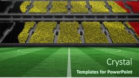  Presentation with football stadium - Presentation theme having image-of-belgian-flag background and a forest green colored foreground