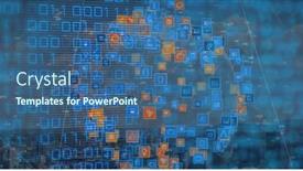  Presentation with internet security - Slide set with image-of-binary-code-over background and a  colored foreground