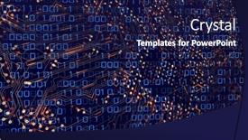  Presentation with circuit - Presentation theme enhanced with image-of-binary-code-over background and a  colored foreground