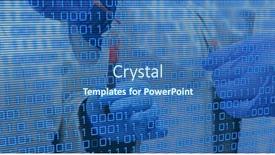  Presentation with code - PPT theme consisting of image-of-binary-code-over background and a ocean colored foreground