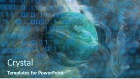  Presentation with cosmos - Slide set consisting of image-of-binary-code-over background and a ocean colored foreground