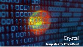  Presentation with cosmos - PPT theme having image-of-binary-code-over background and a navy blue colored foreground