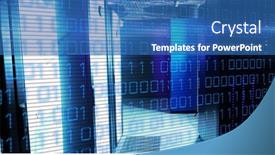  Presentation with servers - Presentation theme with image-of-binary-code background and a ocean colored foreground