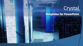  Presentation with servers - PPT theme enhanced with image-of-binary-code background and a ocean colored foreground