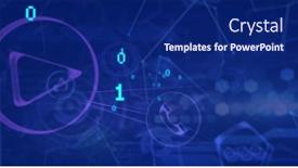  Presentation with coding - PPT layouts consisting of image-of-binary-coding-data background and a navy blue colored foreground