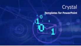  Presentation with coding - Presentation design consisting of image-of-binary-coding-icons background and a navy blue colored foreground