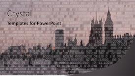  Presentation with coding - Presentation design having image-of-binary-coding-over background and a light gray colored foreground