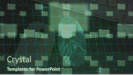  Presentation with biometric security - Presentation theme featuring image-of-biometric-fingerprint background and a tawny brown colored foreground